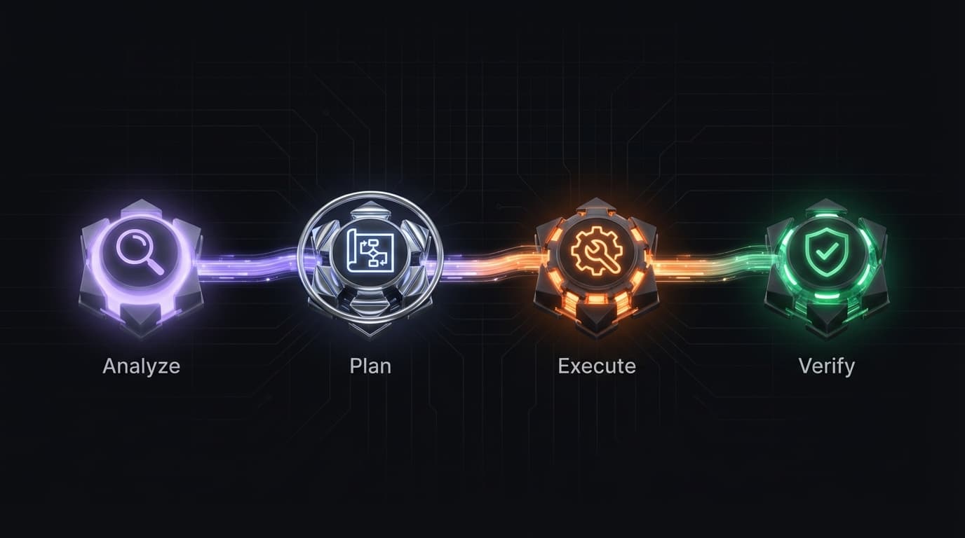 Workflow multi-agents Claude Code : pipeline analyse, planification, execution et verification pour automatisation IA entreprise