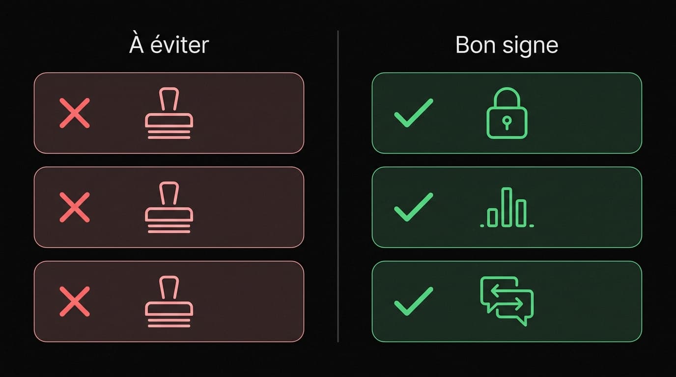 Signaux d'alarme consultant IA : checklist visuelle des bons réflexes avant de choisir une agence IA pour sa PME