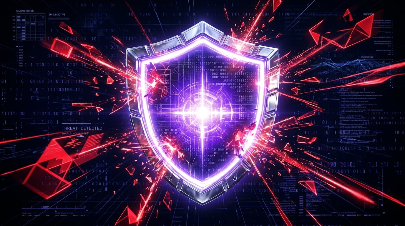 Cybersecurite PME 2026 : bouclier numerique protégeant une entreprise contre les cybermenaces et attaques informatiques