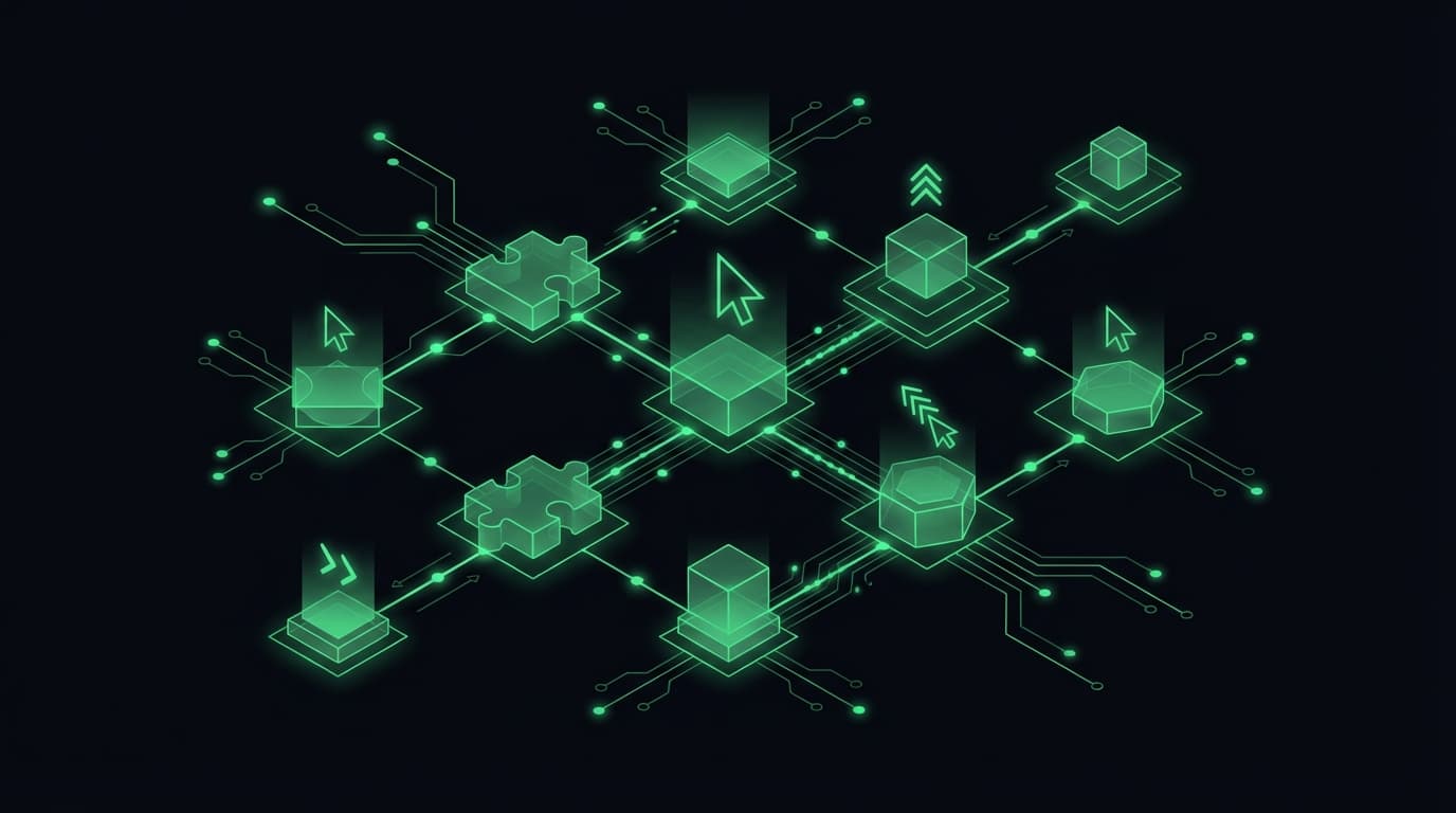 Comparatif outils no-code low-code PME Suisse 2026 : ecosysteme visuel avec blocs connectes pour applications sans code