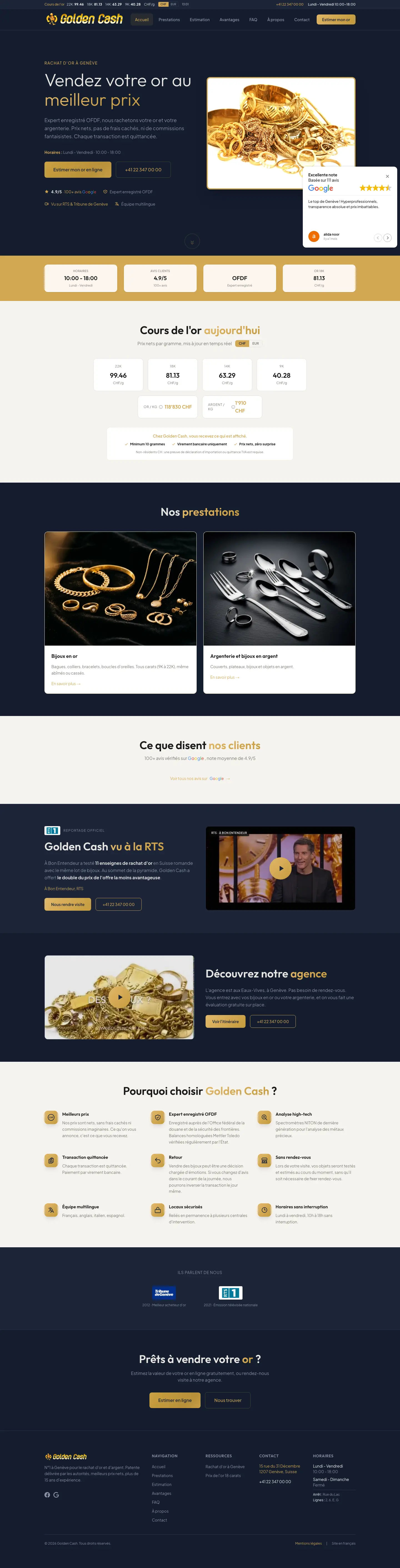 Golden Cash : Refonte Astro avec tarifs DTI temps reel